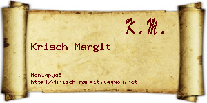 Krisch Margit névjegykártya